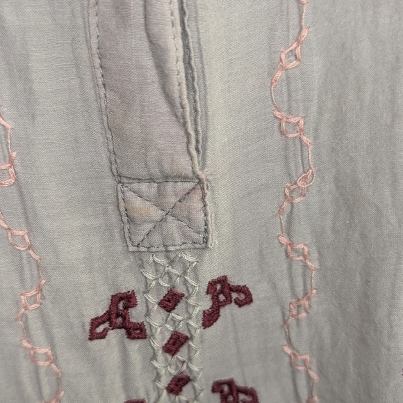 Johnny Was Ava Peasant Tunic Dress Silk Boho Embroidered Small Lagenlook FLAW - Picture 10 of 10